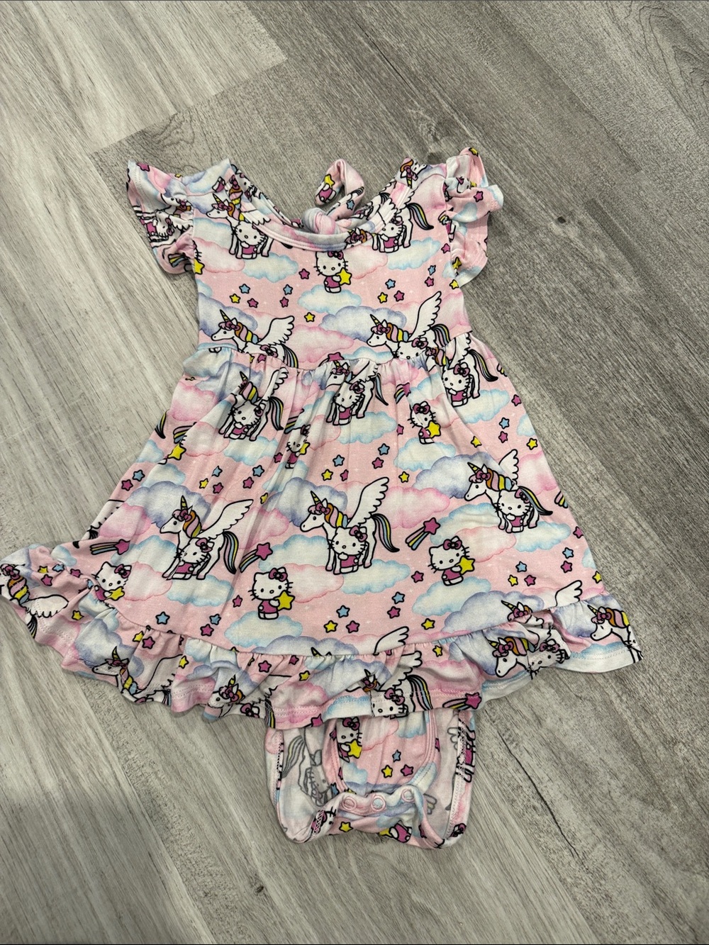 Posh Peanut Hello Kitty Tie Back Dress with Bodysuit